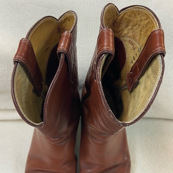 Justin size 6 1/2B Brown Leather Boots - Picture 9 of 14